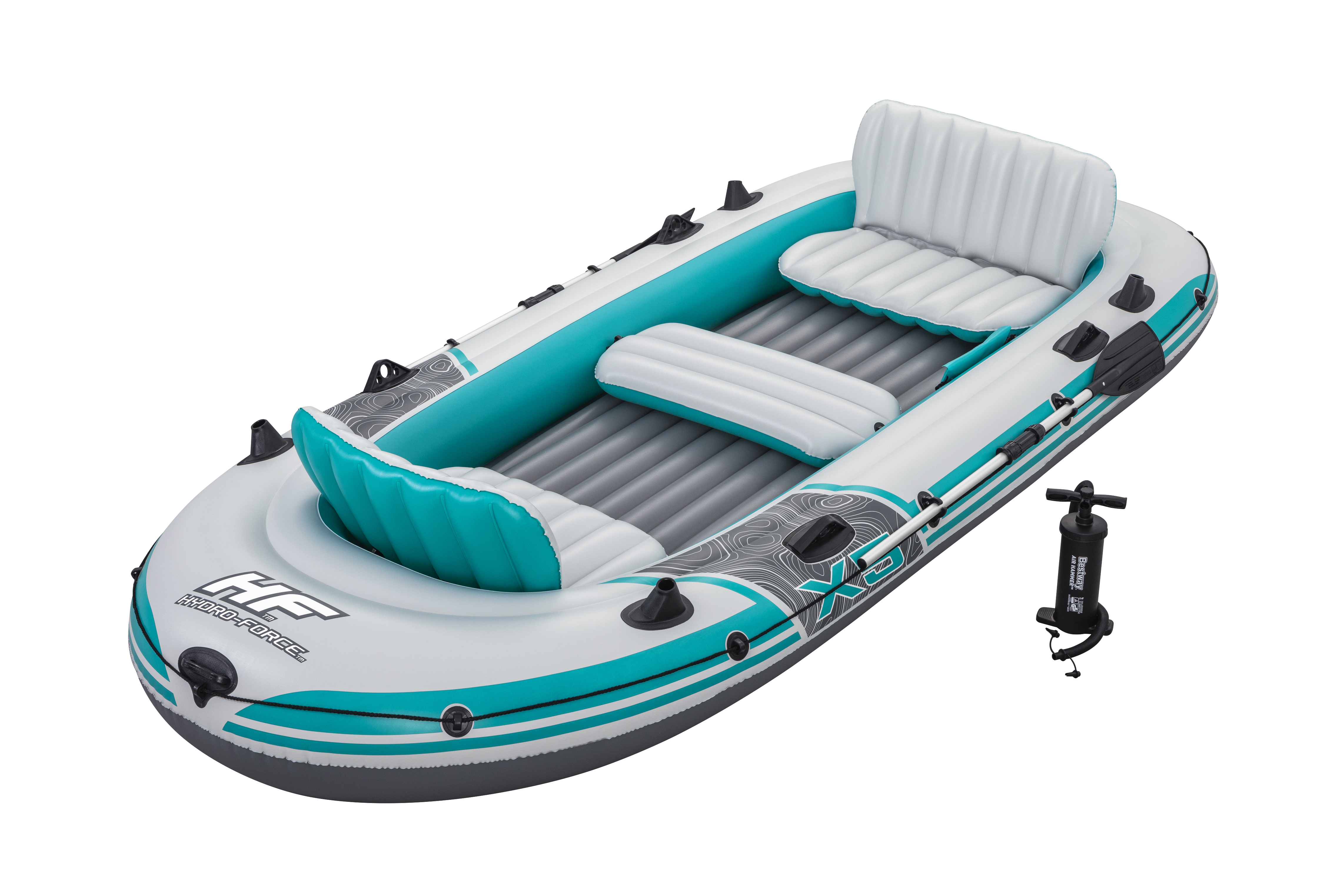 KESSER® Schlauchboot 3,20 m für 4 Personen - WAVE Motor geeignet  Freizeitboot Paddelboot Motorboot Angelboot - mit 2 Sitzbänken - Alu-Boden  Paddel Pumpe Reparaturset & Tasche aufblasbar PVC