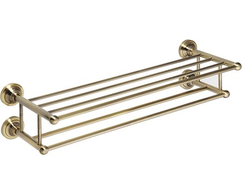 Doppeltrapezregal mit Handtuchhalter RETRO aus Messing BEMETA 144102257