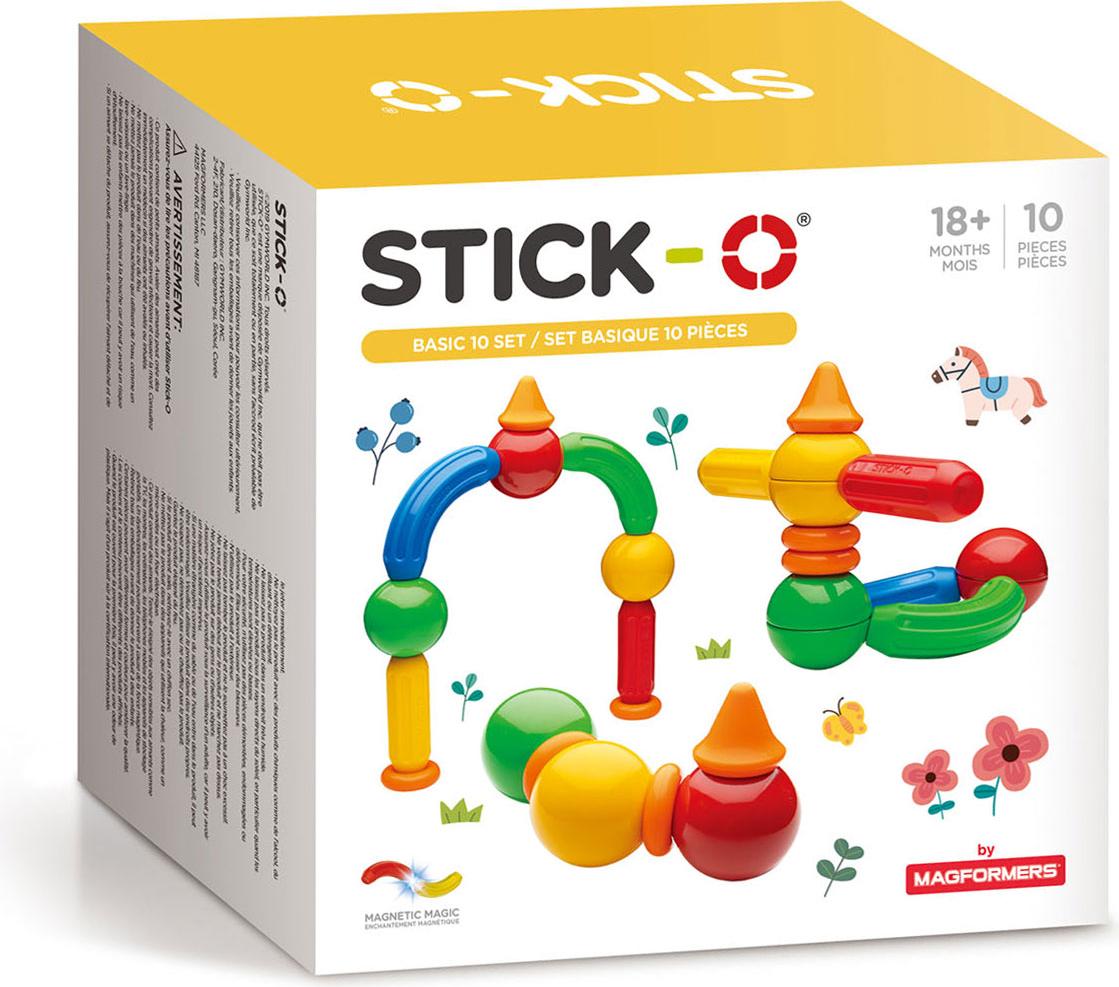 Stick-O magnetisches Bauspielzeug Basisset 10-teilig für Kleinkinder und Kinder 1250329