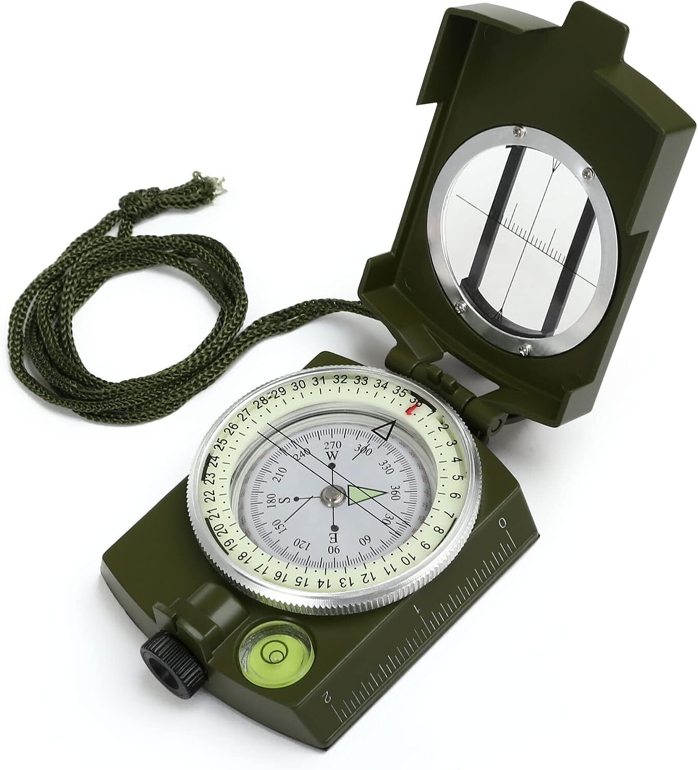 Sportneer Boussole militaire professionnelle de poche avec dragonne pour la chasse, la randonnée et les activités, le camping en plein air, étanche et résistant aux chocs