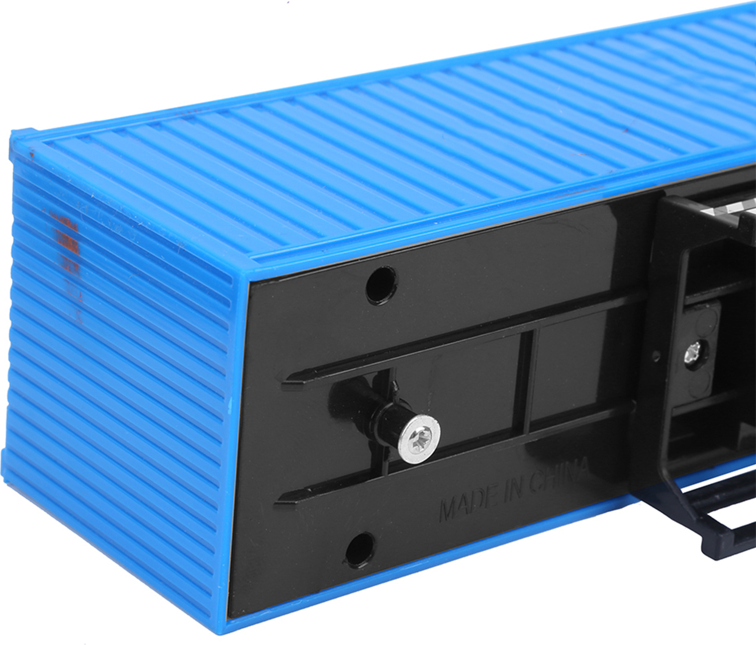 Gistuch 1: 48 Leichtmetall -Container -LKW -Modell Spielzeug Hochsimuliert Kinder Auto Spielzeug Fahrzeug blau