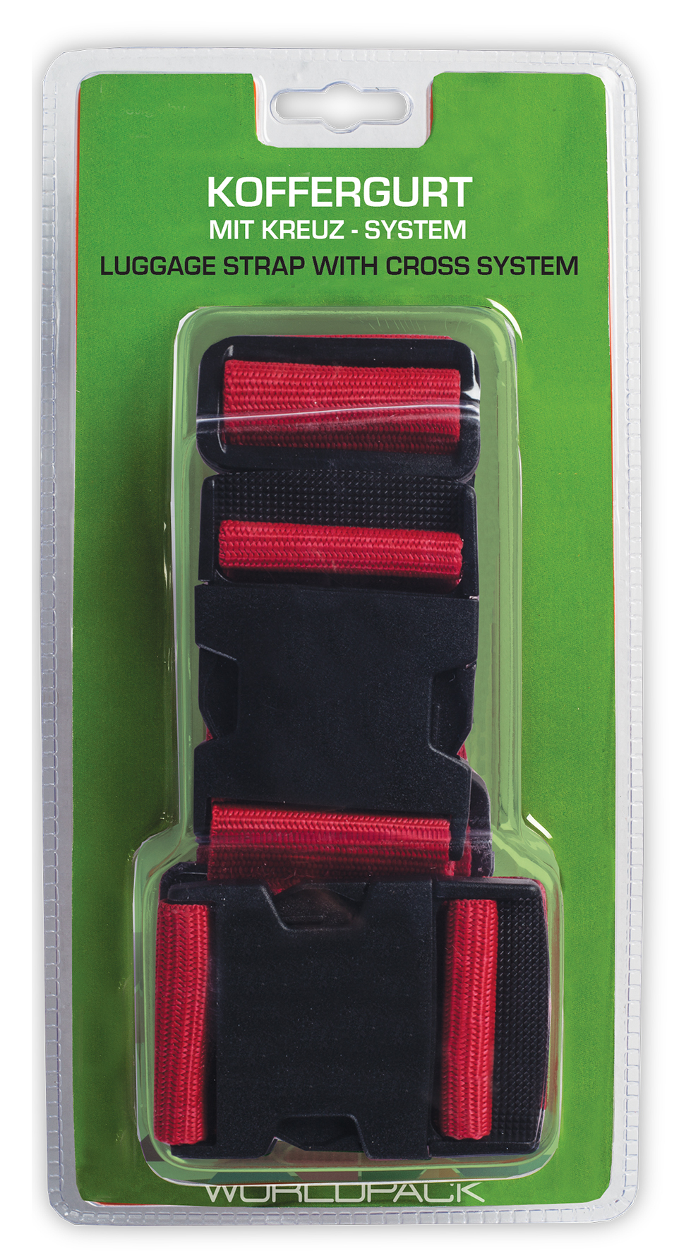 Worldpack Koffergurt mit Kreuzsystem 2 in 1 Koffergurt rot, 190cm 10294 rot
