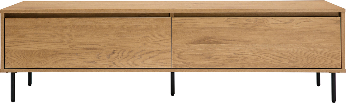 Miliboo - TV-Möbel mit hellem Holzfinish in Eiche 2 Schubladen L160 cm ARAGON