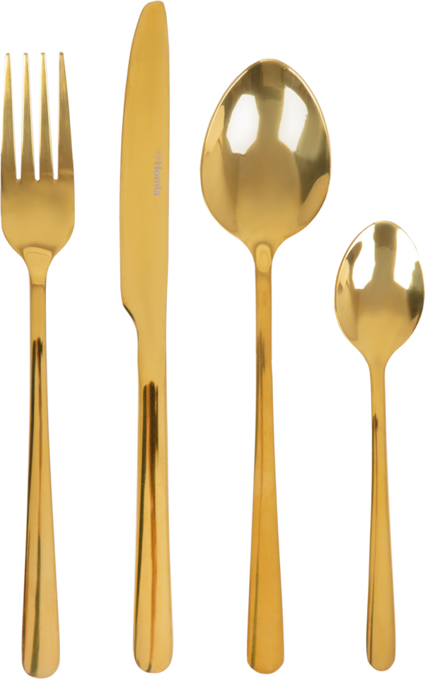 Besteckset Essbesteck Tafelbesteck Messer Gabel Löffel B2LUGANO gold 24-tlg.HOMLA