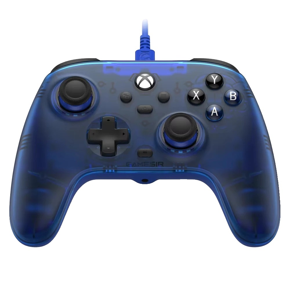 Káblový ovládač Xbox, kompatibilita s rôznymi platformami, káblové pripojenie USB-C, modrý