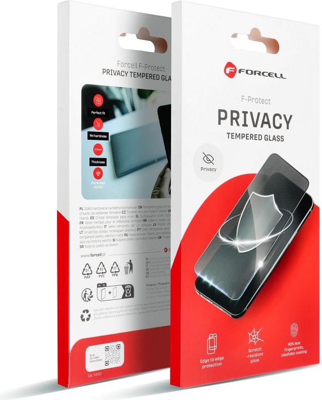 Tvrdené sklo Forcell - vhodné pre Iphone 13 / 16e (SE 4 2025) čierne