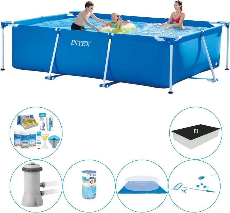 Intex Rámový bazén obdĺžnikový 300x200x75 cm - Kombinovaný set pre bazény