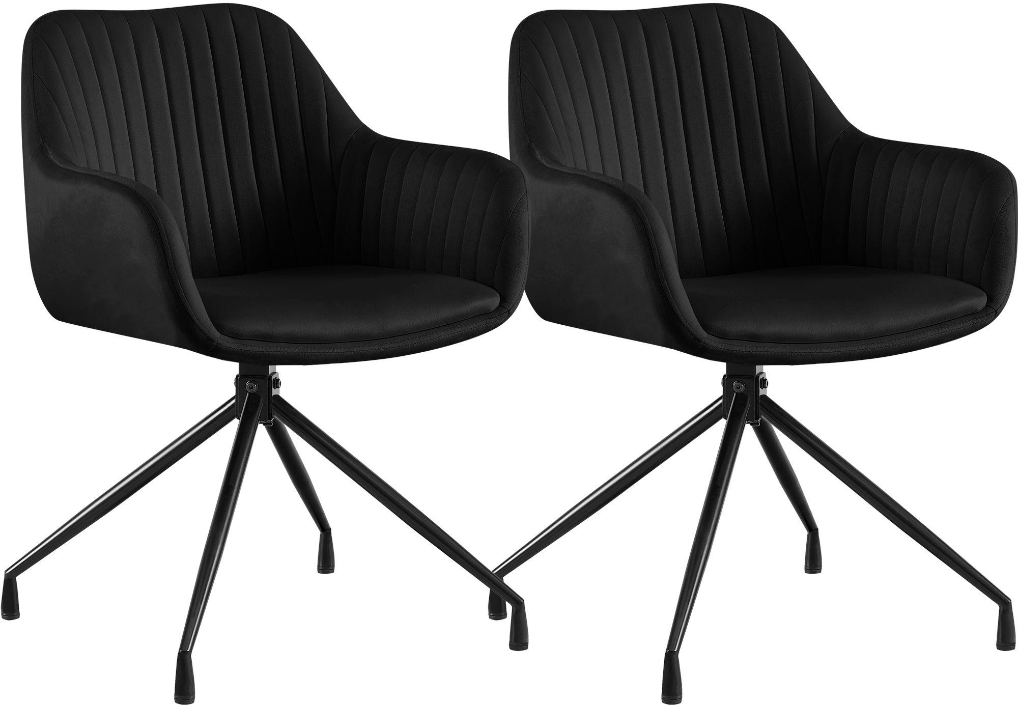 CLP 2er Set Esszimmerstühle Welby 180 Grad Schwenkmechanismus bis 150 kg belastbar schwarz 326553