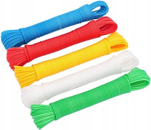 MEDFAR Beschichtete, starke Wäscheleine, 30 m, Farbmix