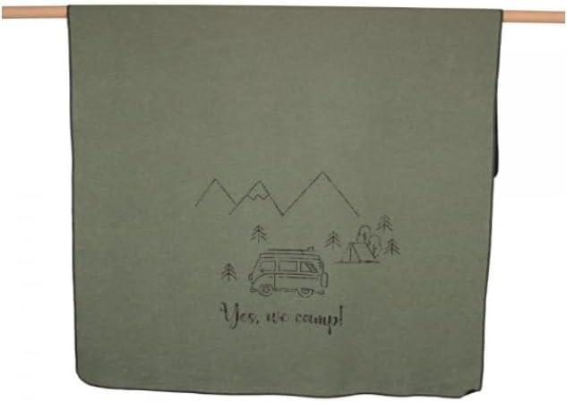 Markenlos Flanelldecke yes we Camp efeu, 200 x 140 cm
