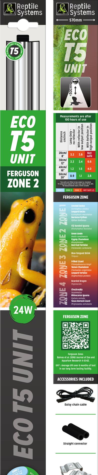 Reptile Systems Leuchte für Reptilen - Eco T5 Unit Ferguson Zone 2 - 24W (570 mm) 120028
