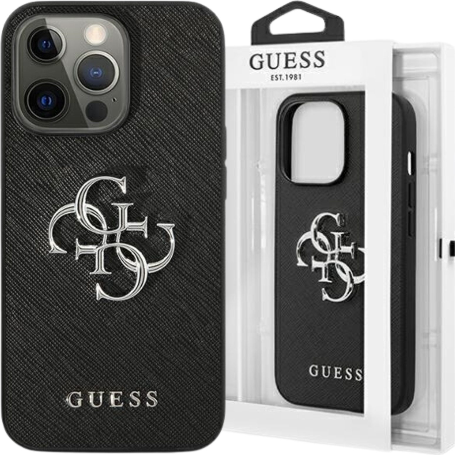 Guess GUHCP13M4GMGPI Protective Case For IPhone 13 6.1 Inch Big Metal Logo