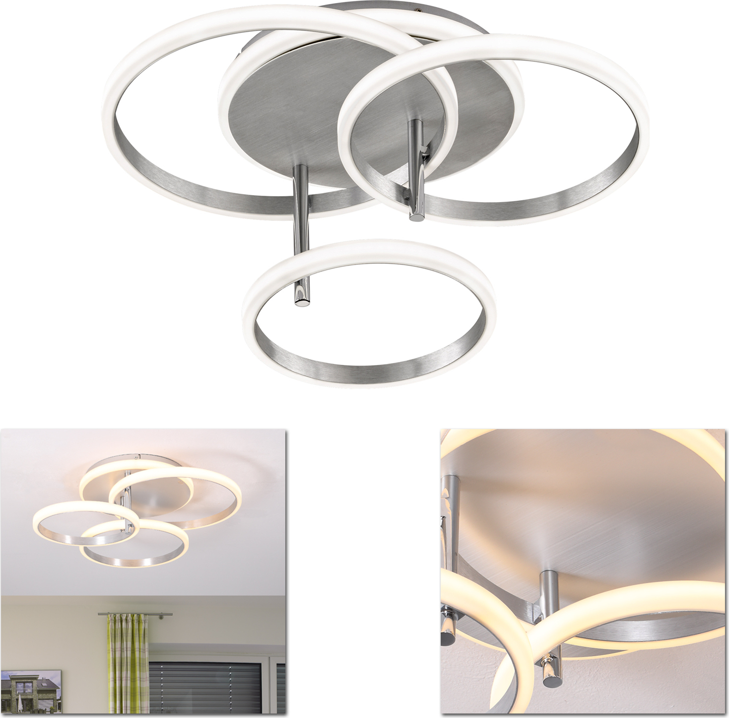 H4L Deckenleuchte LED Deckenlampe modern 4 flammig