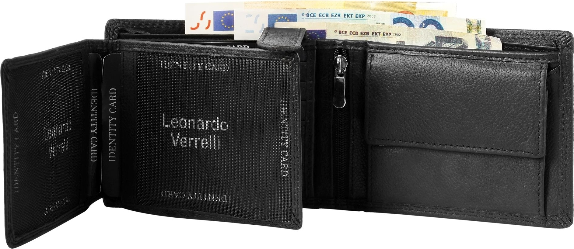 Leonardo Verrelli Herren Geldbörse aus Echtleder mit RFID-Schutz