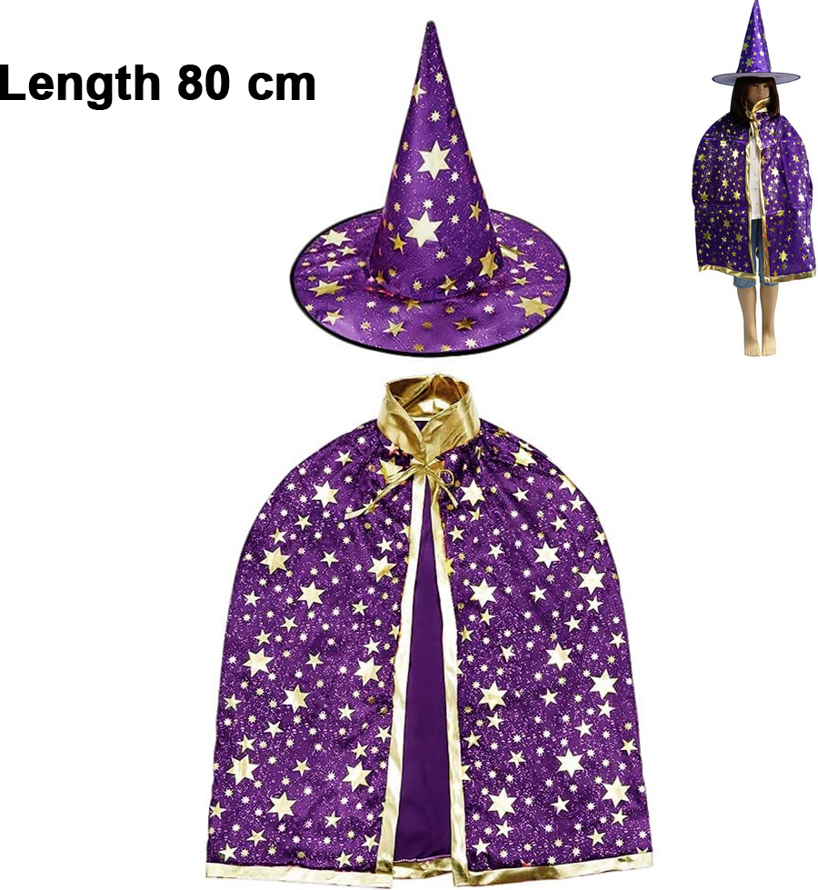 Roter Samt-Halloween-Kapuzenumhang, Goldene Akzente Produktbild-Vorschau 7