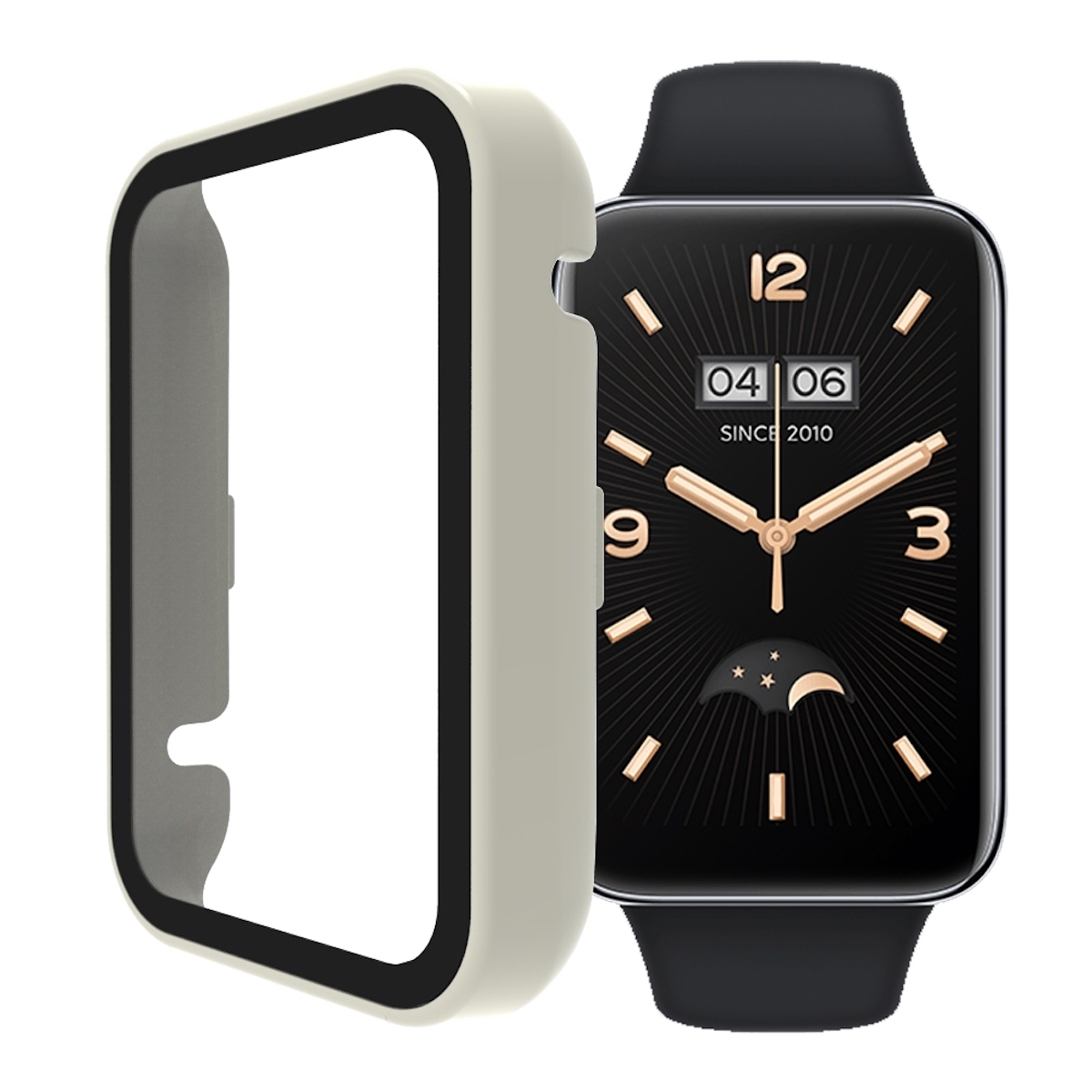 Pre Xiaomi Mi Band 7 Pro Ochranný kryt PC Tempered Glass Cream Príslušenstvo