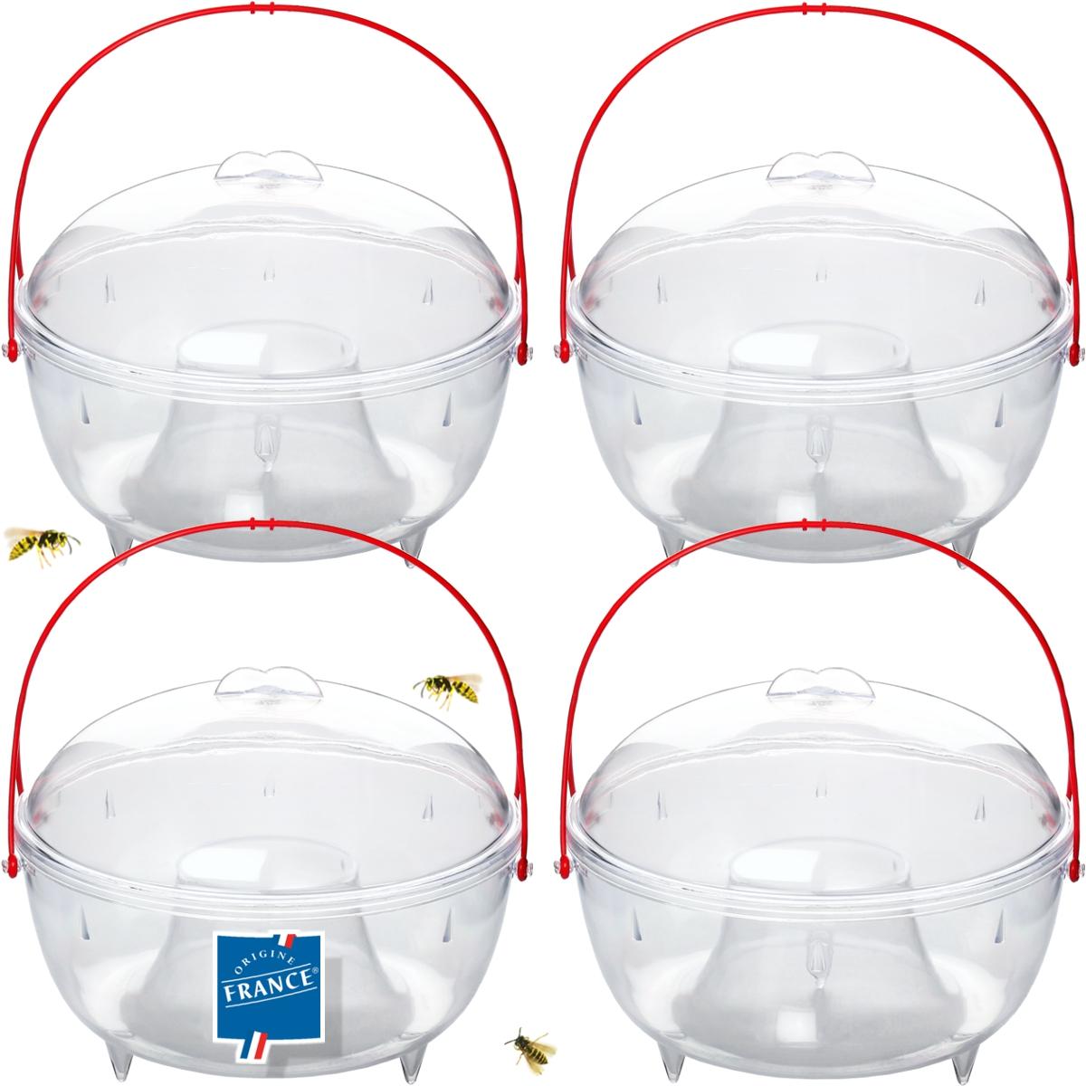 Stimo 4x Wespenfalle Insektenschutz 18cm groß transparent Wespenfänger Wespenabwehr Mückenfalle Insektenfalle wirksam 43929