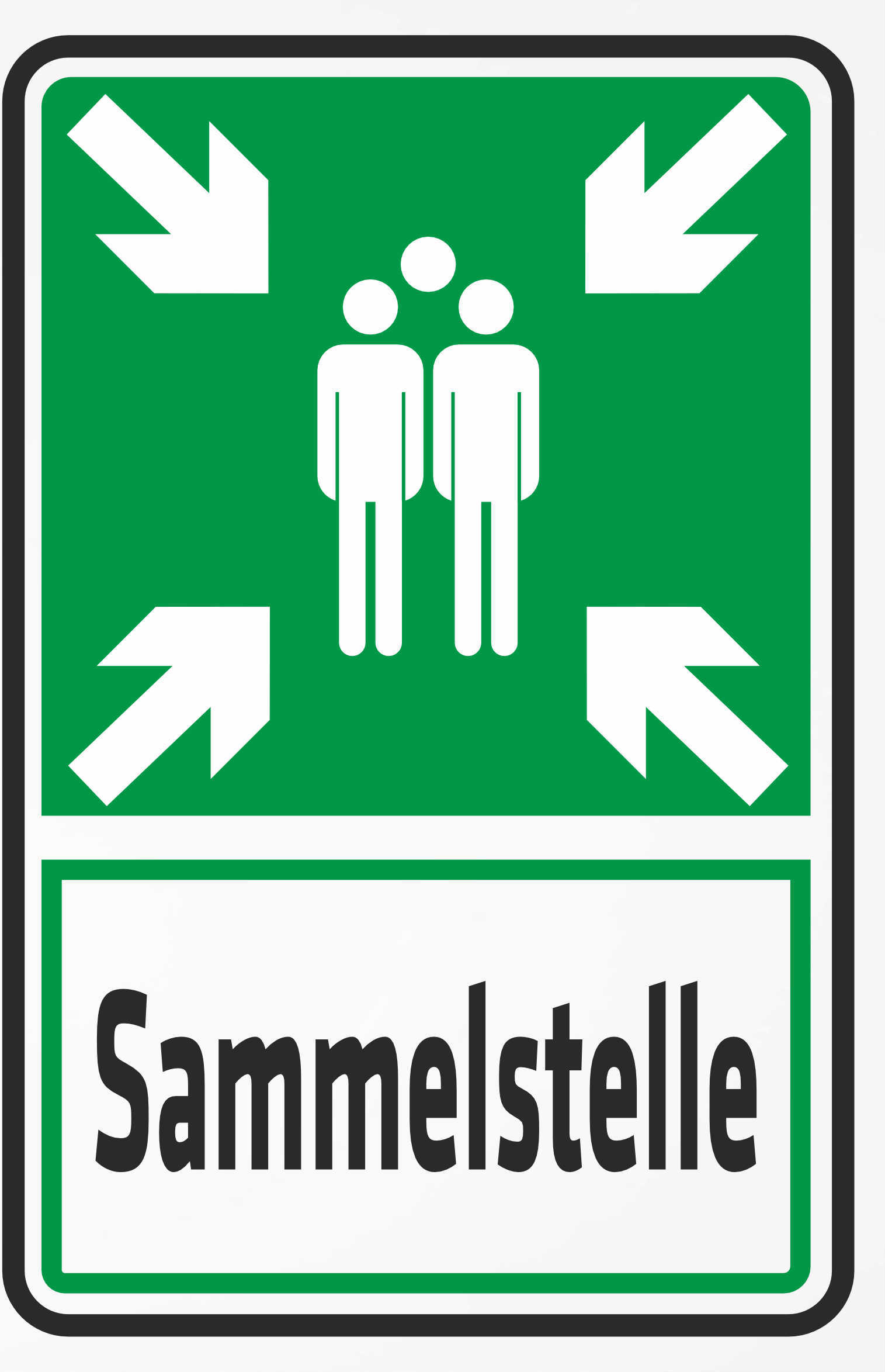 INDIGOS UG - Aufkleber - Sicherheit - Sammelstelle - Sammelpunkt - 300x200 mm Sticker-KPI-0455-AUF-30x20-costum