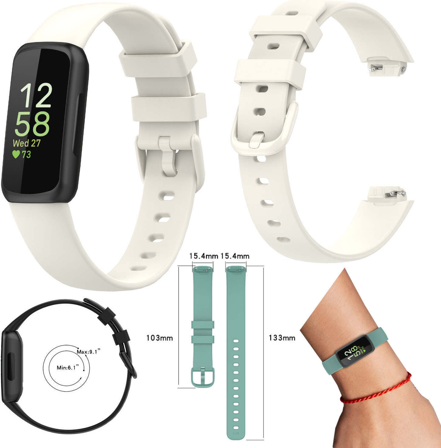 Pre Fitbit Inspire 3 hodinky Plastový / silikónový náramok Náhradný náramok Náhradná béžová veľkosť L / muži