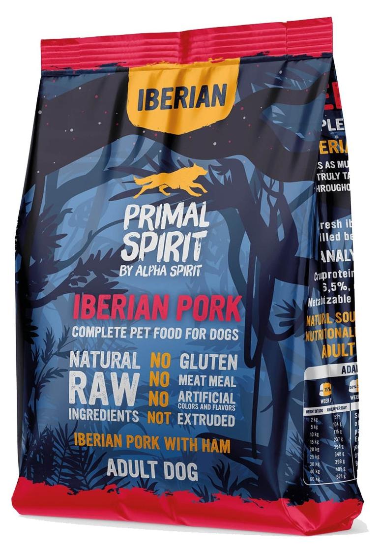 PRIMAL SPIRIT Iberian 70% Schweineschinken – halbfeuchtes Hundefutter – 1 kg