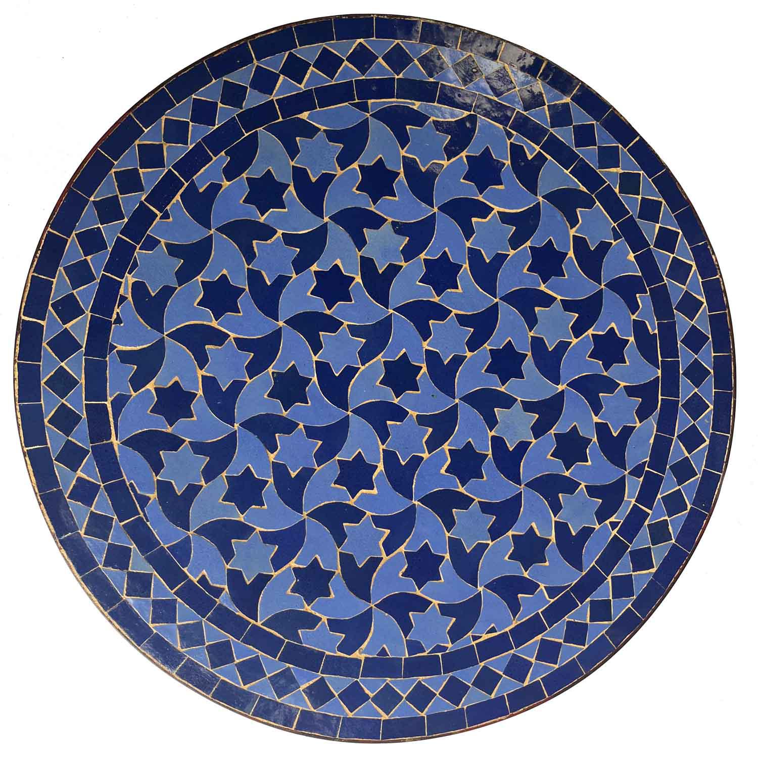 Casa Moro Marokkanischer Balkontisch Rund 60 cm Halbmond-Stern-Muster