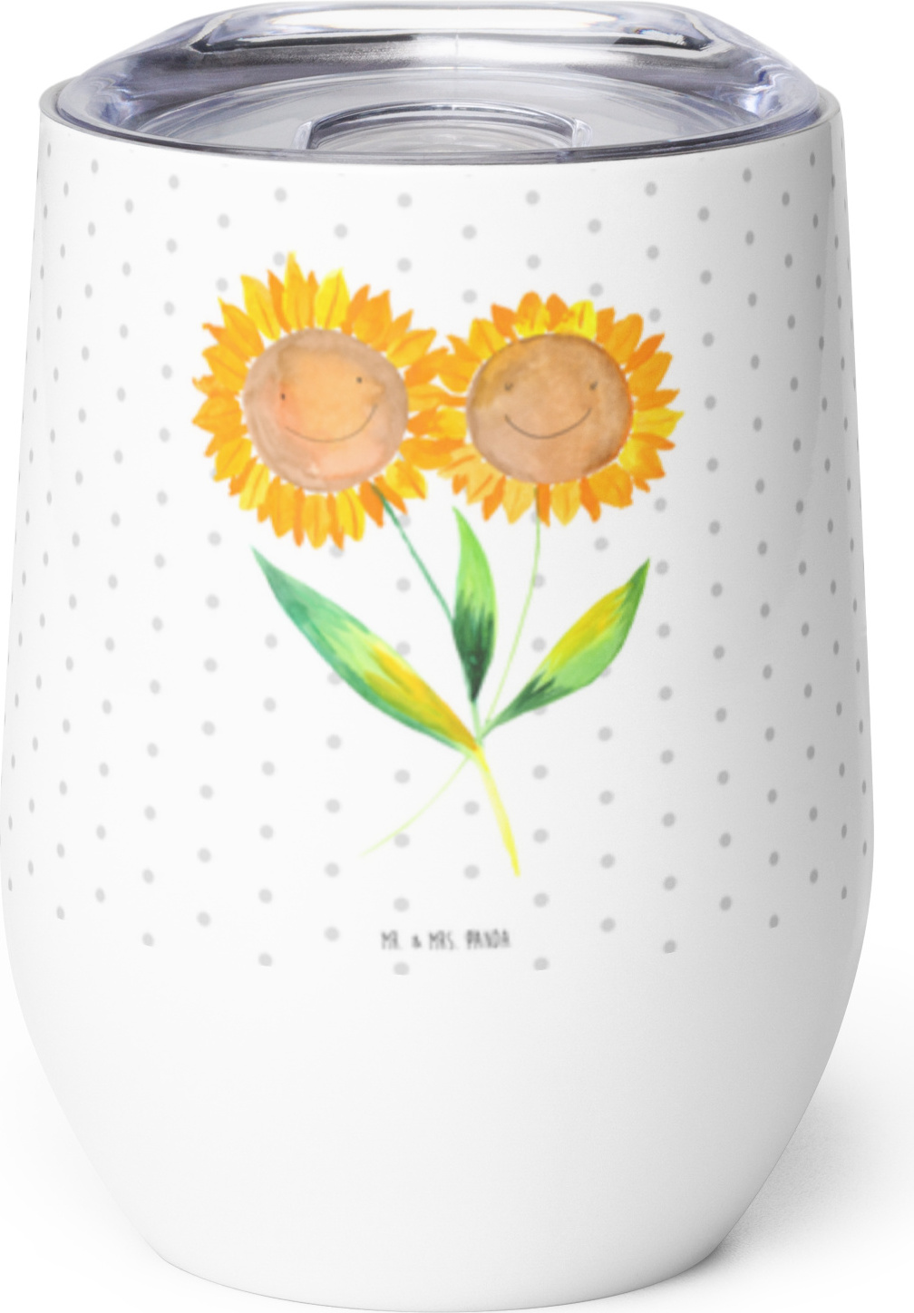 Mr. & Mrs. Panda thermosbecher Blume Sonnenblume - Weiß - Geschenk, Sonnenblumen, Garten, Thermobecher, kaffee tasse, glühweinbecher, Thermo Becher, Freundin, Beste PD-1247133-STANDARD