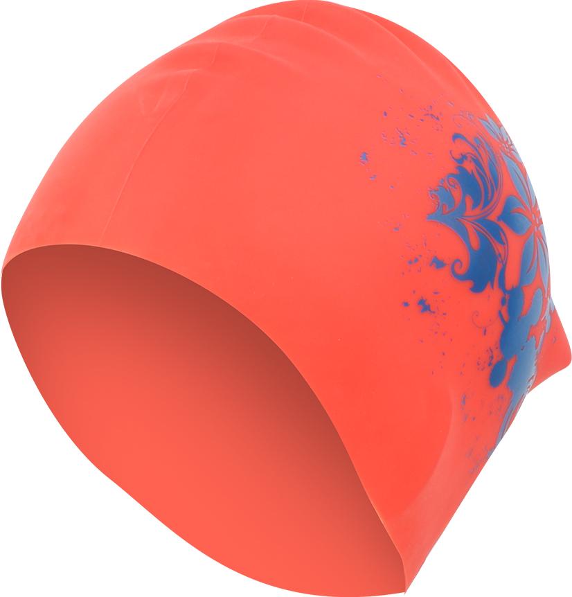 Gistuch Unisex Schwimmkappe langes Haar Silikon mit modischem Druck (rot)