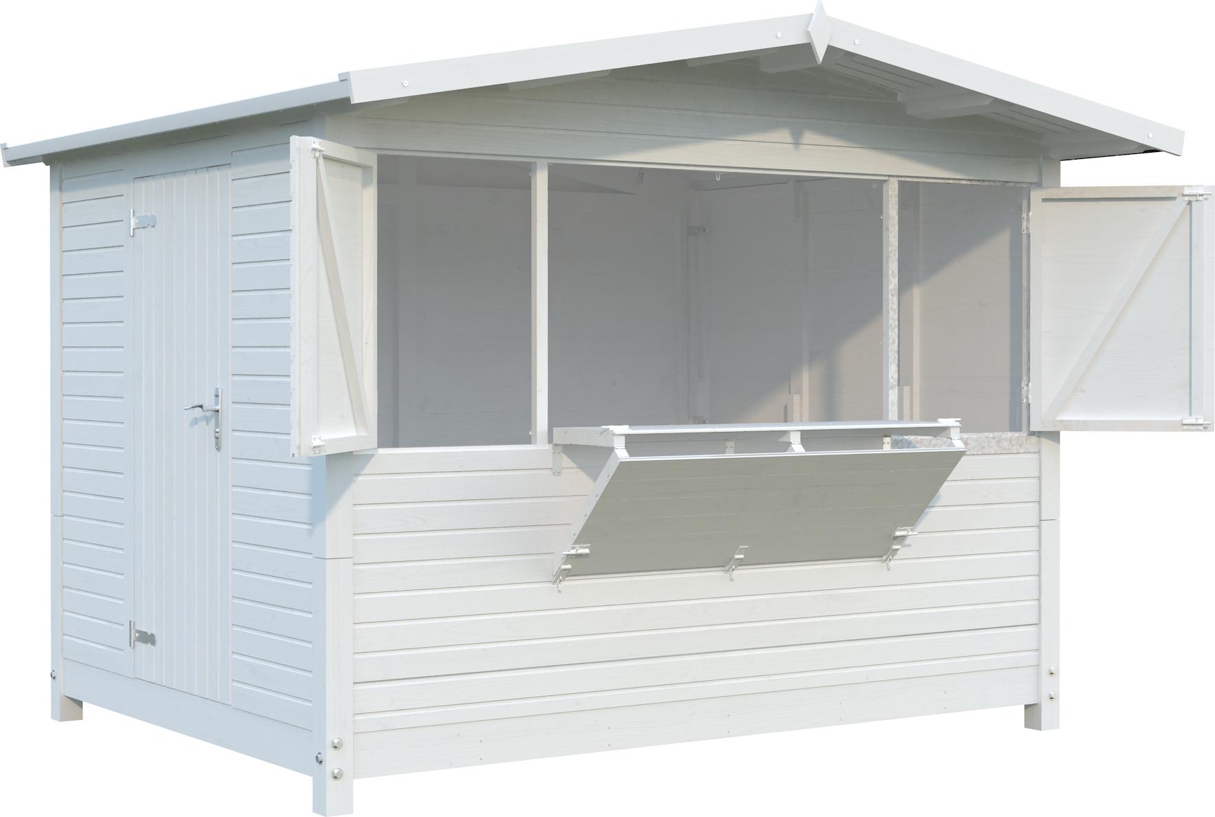 Palmako faltbarer Marktstand Marian 6,2 m² - 16 mm (20 Minuten Aufbauzeit!) weiß lackiert