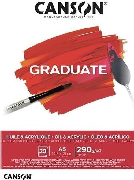 Canson Pad Graduate Huile & Acrylique Skicár 20 A5 290 g