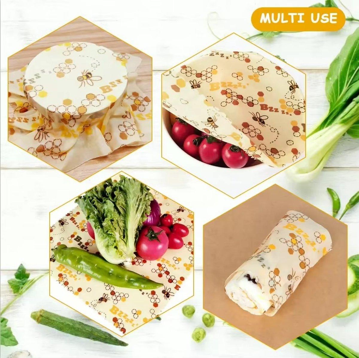 CHPN – Lebensmittelfolien – Bienenwachstuch für Lebensmittel – Lebensmittelpapier – Bienenwachsfolie – 3 Stück – wiederverwendbare Lebensmittelfolie – 3 Größen. 226165