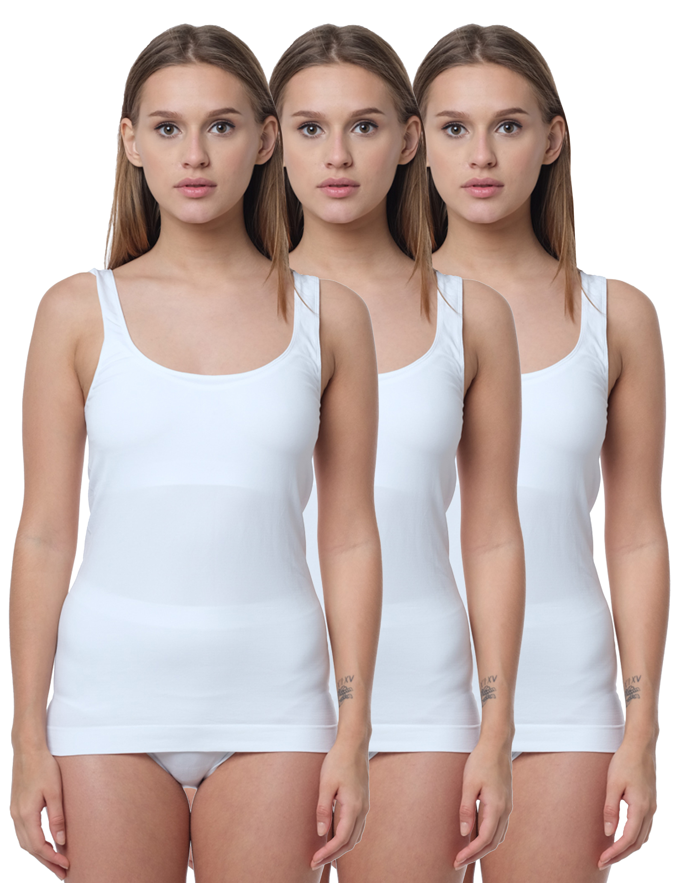 4 x Herren Feinripp Unterhemd Tank Top weiß