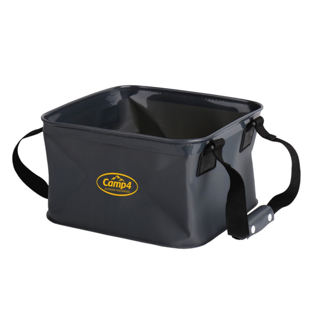 Camp4 Tilly Faltschüssel 20 Liter Faltbar Grau 30x30x17cm, 4cm hoch zusammengeklappt, 20kg Traglast
