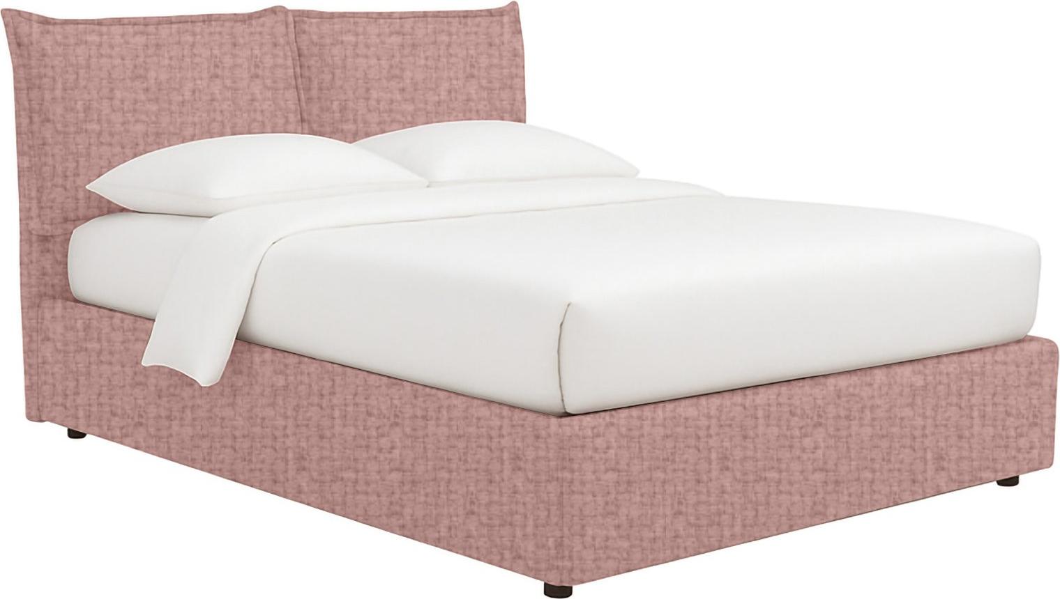 Einzelbett Dmora Lapedona Rosa, Abnehmbar mit Stauraum