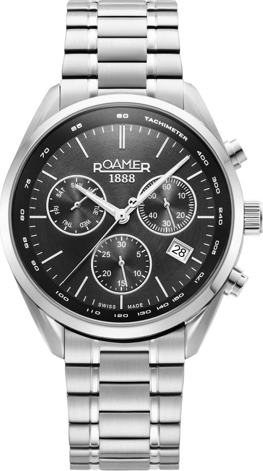 Herren Armbanduhr ROAMER 993819 41 85 20, sportlich aus Edelstahl, wasserdicht zum Schwimmen.