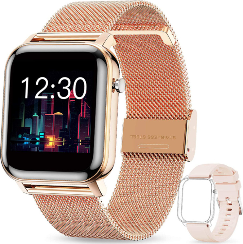 GOKOO bluetooth Smartwatch 1,4-palcový dotykový displej IPS HD Fitness Tracker Vodotesné stopky Krokomer Náramkové hodinky s monitorom spánku Monitor srdcovej frekvencie Ovládanie hudby Hodinky - zlaté