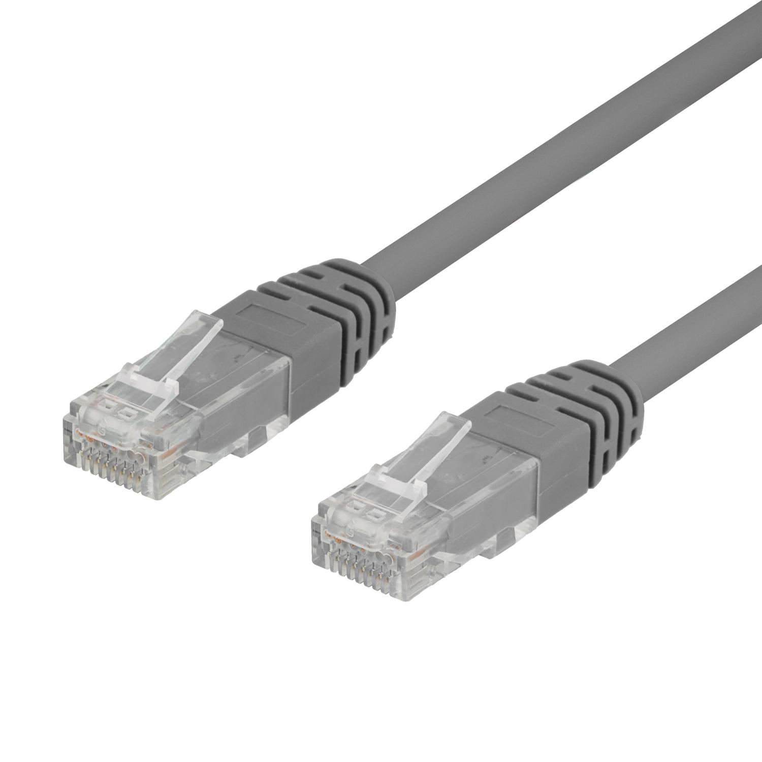Deltaco TP-61-50P, 1 m, Cat6, U/UTP (UTP), RJ-45, RJ-45, Grau