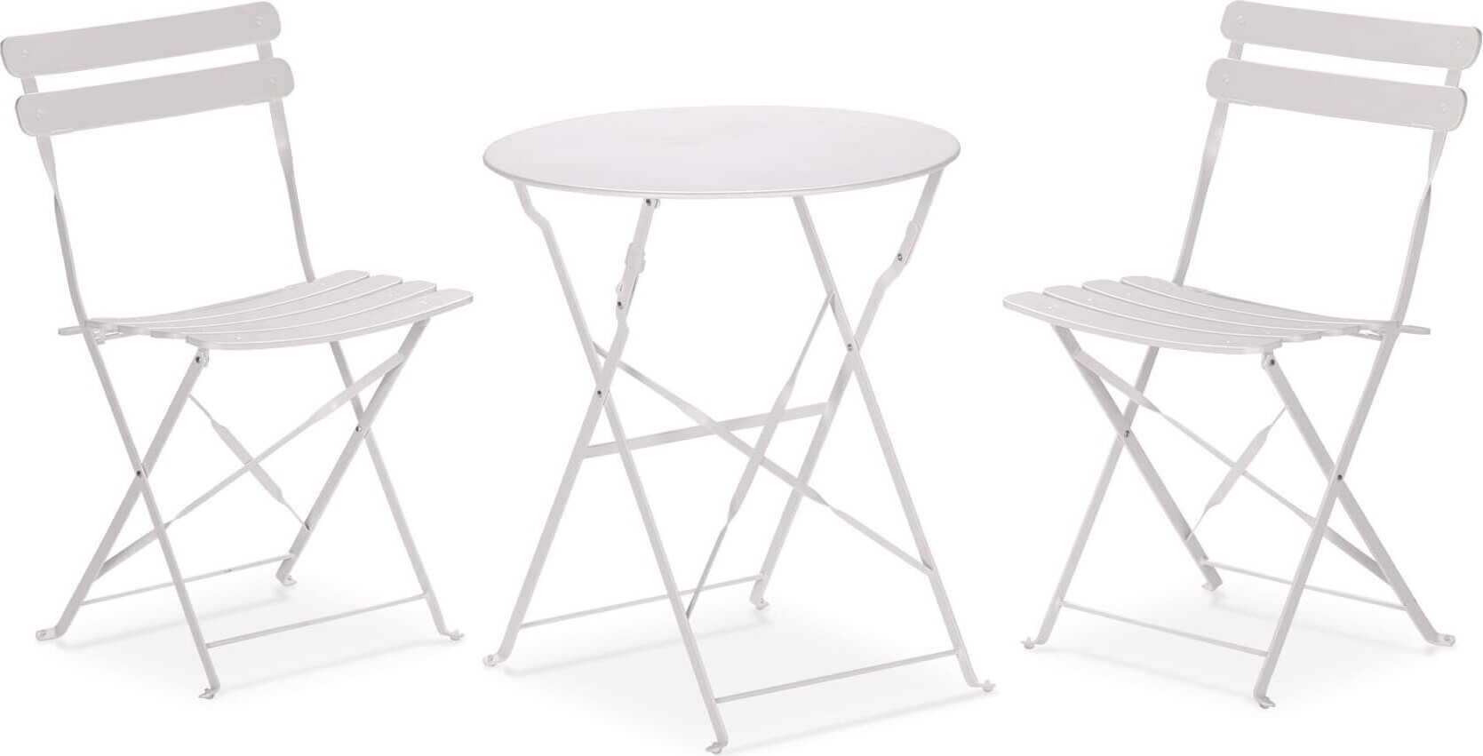 Okrúhly stôl so stoličkami Rebecca Mobili Berenj 71x60x60 Steel White Modern SET 3 ks