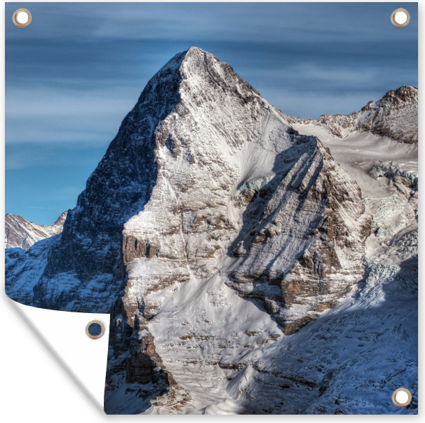 MuchoWow® 50x50 cm Outdoor-Poster Gartendeko Sichtschutz Garten Poster für den Garten Blick vom Schilthorn auf den Schweizer Eiger 133|322472266