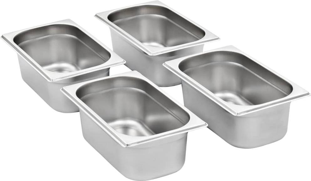 vidaXL Gastronormbehälter 8 Stk. GN 1/4 100 mm Edelstahl 50902
