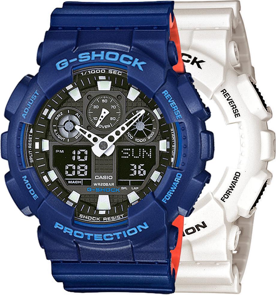 Hodinky Casio G-Shock SET GA-100B-7AER + BEZEL 10527398 + PÁS 10527467 20BAR