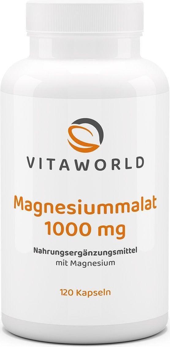 Vitaworld Magnesiummalat 1000 mg | 120 Kapseln | 100 % reines Magnesiummalat | 300 mg Magnesium pro 2 Kapseln | vegan 17584347
