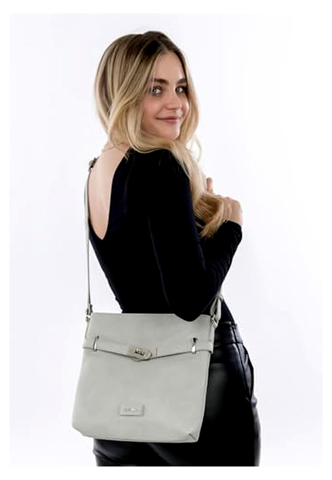 Markenlos Umhängetasche Leony Crossover Bag Lightgrey hellgrau