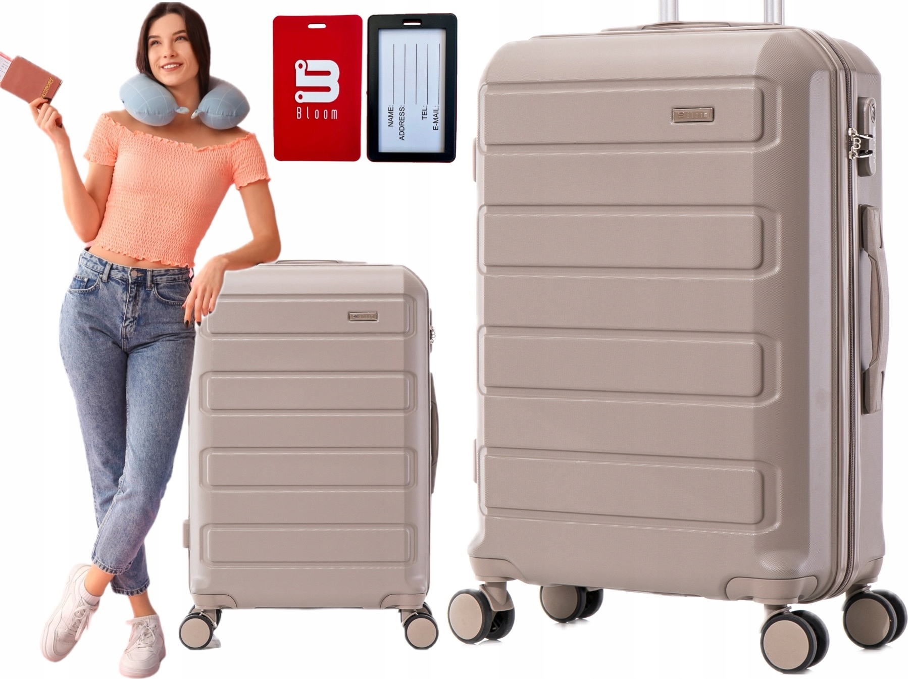 Koffer Abs Bloom Xxl " 28 " Gross 97L Auf Rollen 7 Farben + Adressbuch