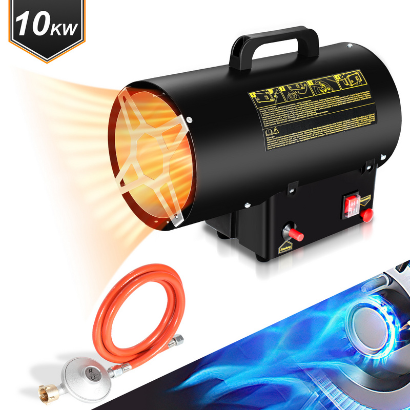 Plynový ohrievač Lospitch 10kw plynový ohrievač vrátane pripojovacej hadice a reduktora tlaku Vykurovací výkon pre komerčné plynové fľaše, piezoelektrické zapaľovanie