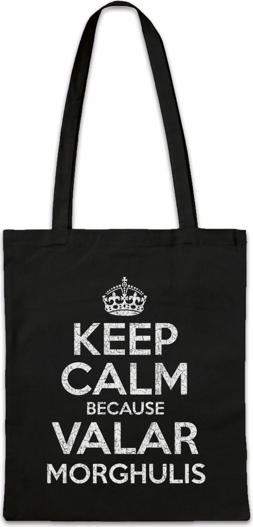 Eric Helmar Müller Urban Backwoods Keep Calm Because Valar Morghulis, Stofftasche, Farbe: Schwarz BG15970BK_2