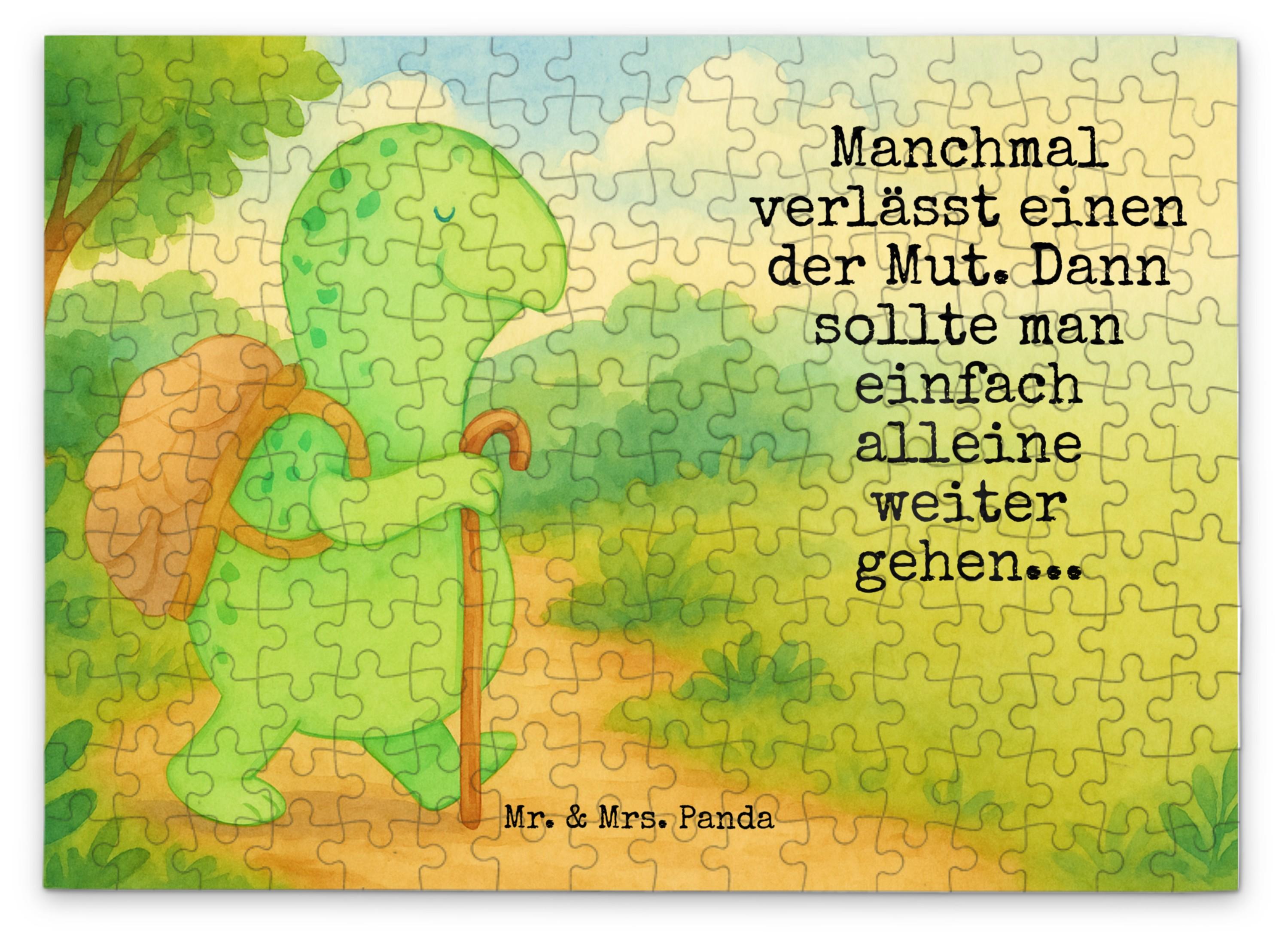 Mr. & Mrs. Panda Puzzle Schildkröte Wanderer Design 192 Teile - Weiß - Geschenk, Motivationsspruch, Motivation, 2000, Motivationssprüche, Legespiel, 500, Schildkröten PD-1925923-STANDARD