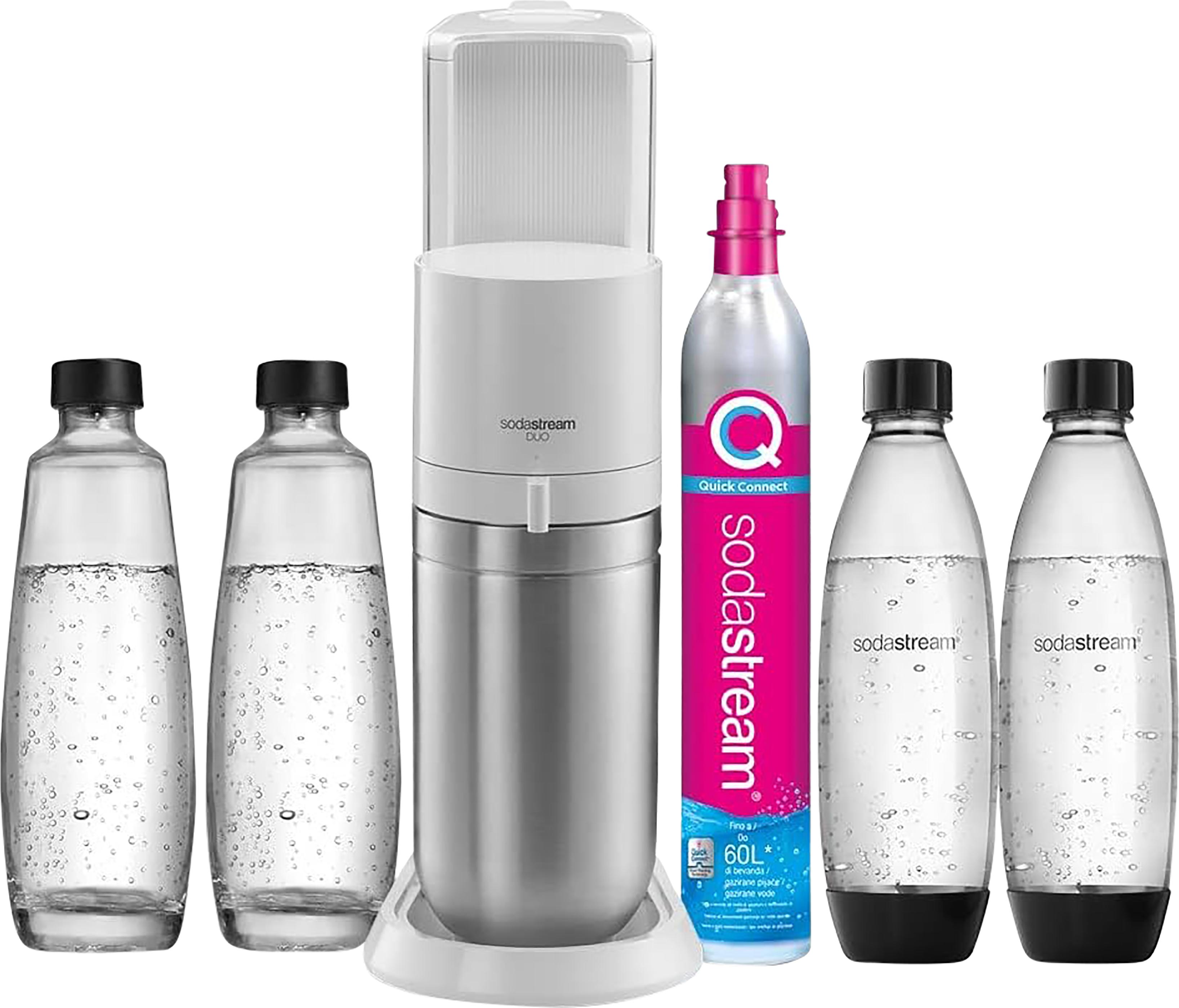 SODASTREAM DUOBICB - biely DUO stroj Balenie 4 fliaš (2 DUO karafy + 2 Fuse LV) + 1 výmenná fľaša CQC