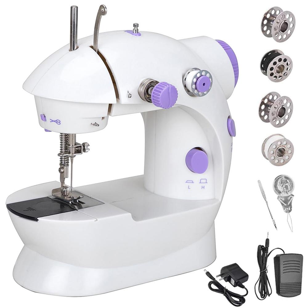 bedee Elektrische Nähmaschine, Strickmaschine, Handnähmaschine, Strickmaschine, Automatisches tragbares Nähset, 2 Geschwindigkeit, mit Fußpedal