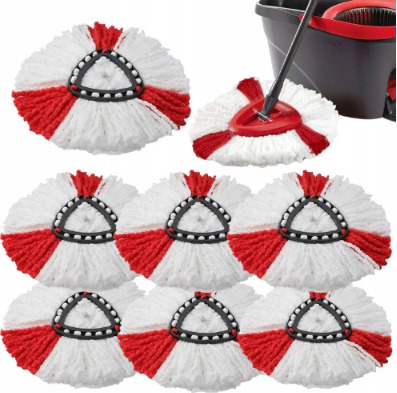 4 Testine Di Ricambio In Microfibra Per Vileda Turbo Mop 2 In 1 | Compatibili E Lavabili | Bianche - 2