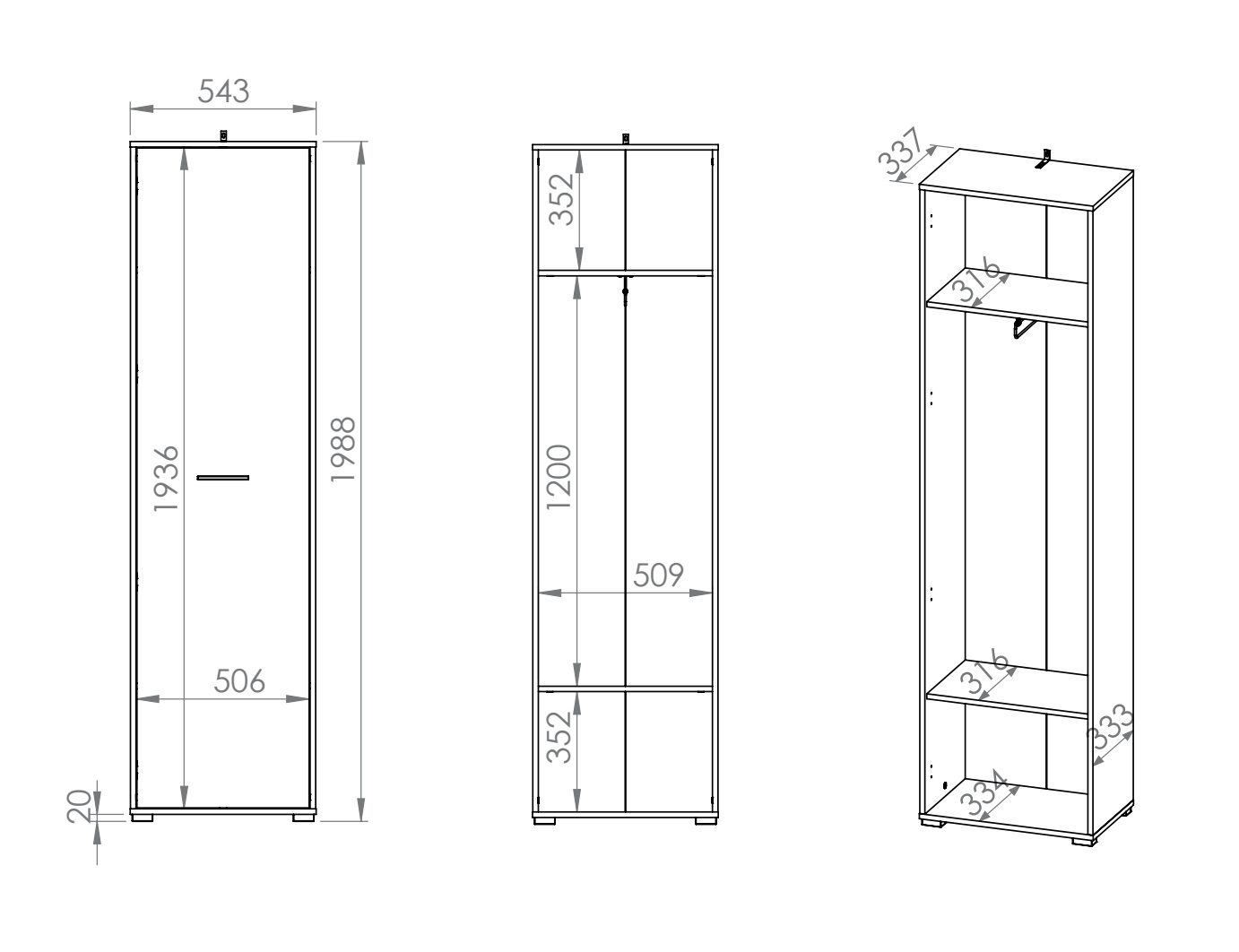 Flur-Schrank RUAN - Sonoma hell